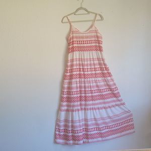 ocorderplus sleevesles maxi dress color red and ivory